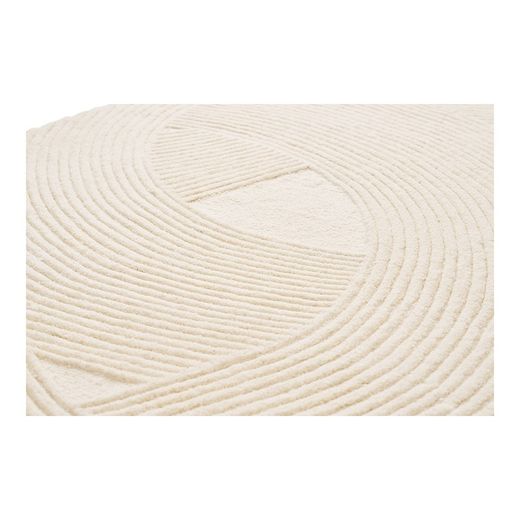 Tappeto rettangolare, 230 x 160 x 1 cm, in lana avorio | Collezione Pune
