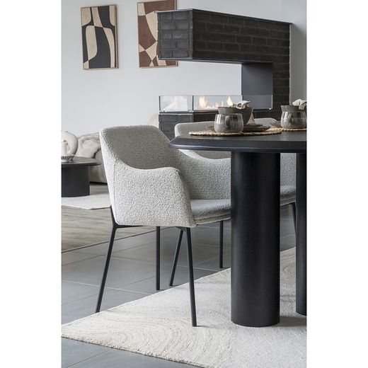 Tappeto rettangolare, 230 x 160 x 1 cm, in lana color avorio e sabbia | Collezione Surat