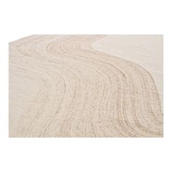 Tappeto rettangolare, 230 x 160 x 1 cm, in lana color avorio e sabbia | Collezione Surat