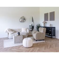Tappeto rettangolare, 230 x 160 x 1 cm, in lana color avorio e sabbia | Collezione Surat