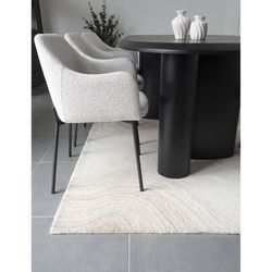 Tappeto rettangolare, 230 x 160 x 1 cm, in lana color avorio e sabbia | Collezione Surat