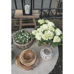 Tappeto rotondo, 120 x 120 x 1 cm, in plastica riciclata colore sabbia | Collezione Menorca