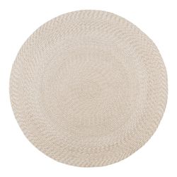 Alfombra redonda, 180 x 180 x 1 cm, de plástico reciclado en arena | Colección  Menorca