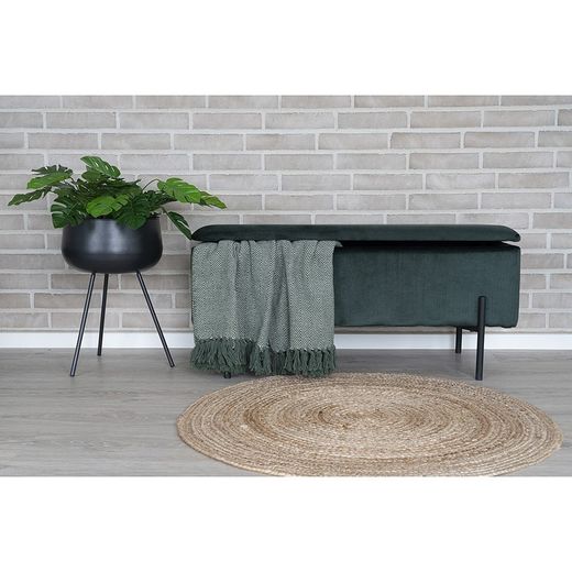 Tappeto rotondo, 90 x 90 x 1 cm, in iuta naturale | Collezione Bombay