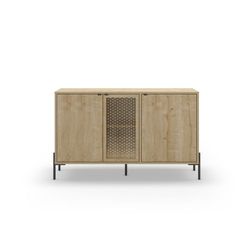 Comò, 125,6 x 40 x 80,5 cm, in legno e metallo colore rovere | Collezione Inca