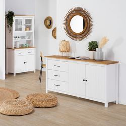 Comò, 150 x 40 x 80 cm, in legno di pino bianco | Collezione Miranda