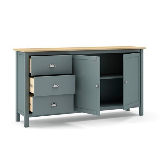 Comò, 150 x 40 x 80 cm, in legno di pino verde | Collezione Misti