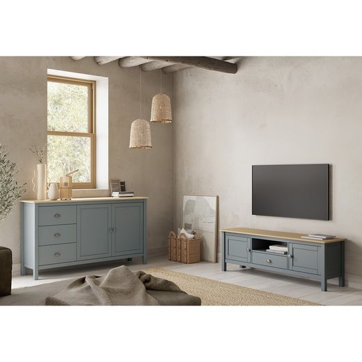 Comò, 150 x 40 x 80 cm, in legno di pino verde | Collezione Misti