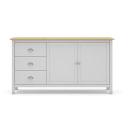 Aparador, 150 x 40 x 80,5 cm, de madera de pino en blanco  | Colección Misti