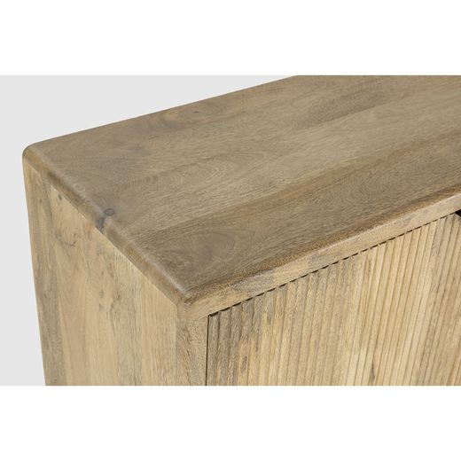 Aparador, 150 x 40 x 85 cm, de madera y metal en natural y negro | Colección Mundra