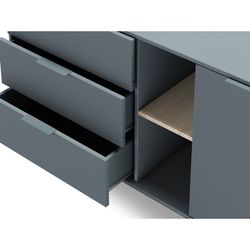 Comò, 165 x 40 x 81 cm, in legno verde e naturale | Collezione Pisco