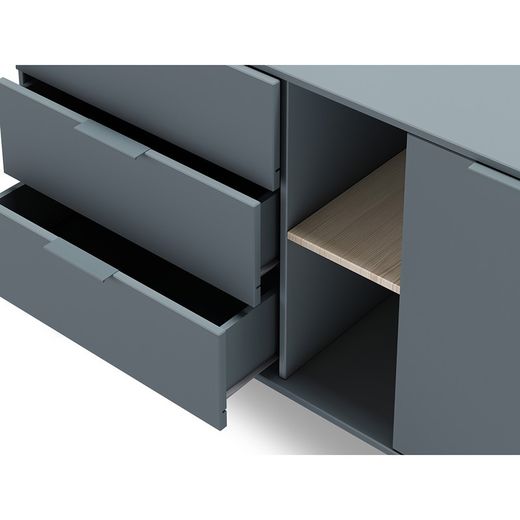 Comò, 165 x 40 x 81 cm, in legno verde e naturale | Collezione Pisco