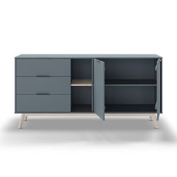 Comò, 165 x 40 x 81 cm, in legno verde e naturale | Collezione Pisco