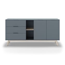 Comò, 165 x 40 x 81 cm, in legno verde e naturale | Collezione Pisco