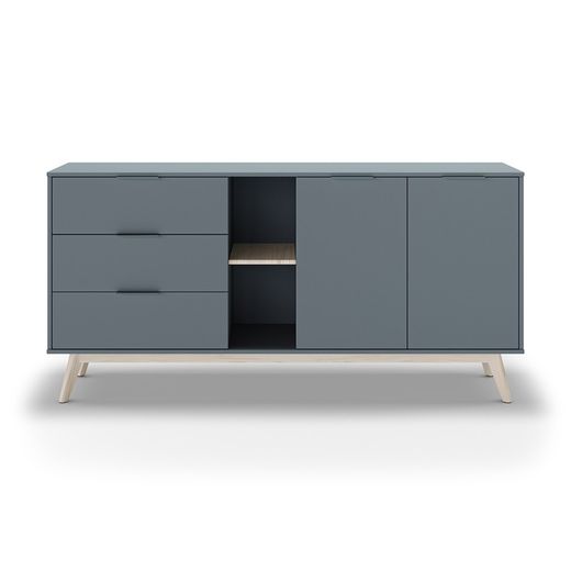 Comò, 165 x 40 x 81 cm, in legno verde e naturale | Collezione Pisco