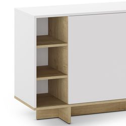 Buffet, 170 x 40 x 80 cm, in legno bianco e rovere | Collezione Cequoia
