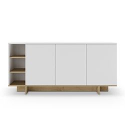Buffet, 170 x 40 x 80 cm, in legno bianco e rovere | Collezione Cequoia