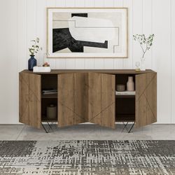Comò, 180 x 41,8 x 80 cm, in legno colore noce | Collezione Connie