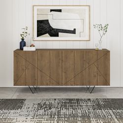Comò, 180 x 41,8 x 80 cm, in legno colore noce | Collezione Connie