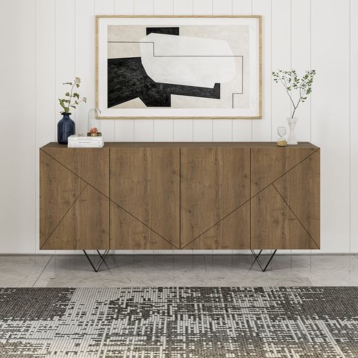 Comò, 180 x 41,8 x 80 cm, in legno colore noce | Collezione Connie