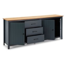 Aparador, 190 x 40 x 80 cm, de madera de pino en azul  | Colección Miranda