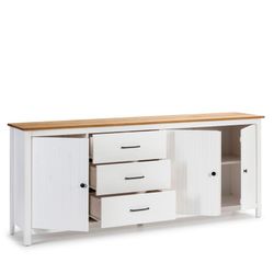 Credenza, 190 x 40 x 80 cm, in legno di pino bianco | Collezione Miranda