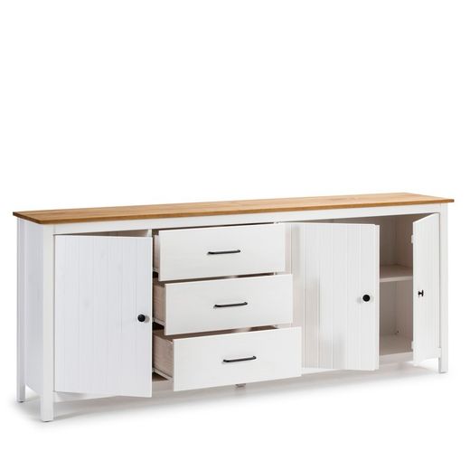 Credenza, 190 x 40 x 80 cm, in legno di pino bianco | Collezione Miranda