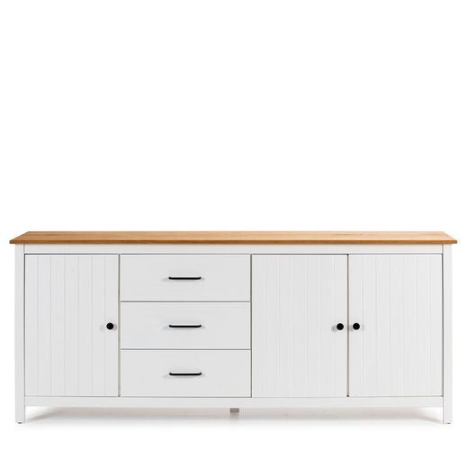 Credenza, 190 x 40 x 80 cm, in legno di pino bianco | Collezione Miranda