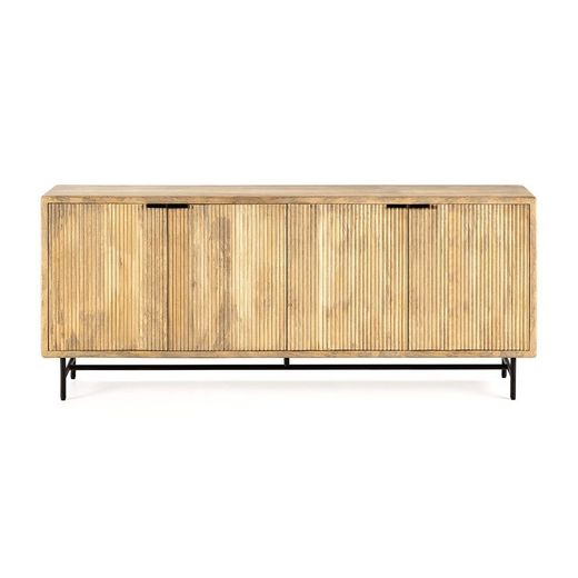 Buffet, 190 x 40 x 85 cm, in legno di mango naturale e nero | Collezione Mundra