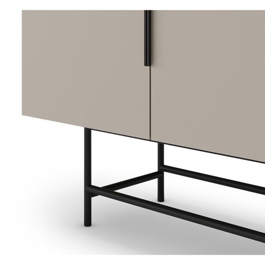 Aparador, 200 x 40 x 77,9 cm, de madera en color crema | Colección Eldia