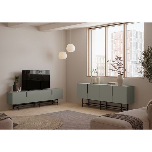 Buffet, 200 x 40 x 77,9 cm, in legno verde | Collezione Eldia