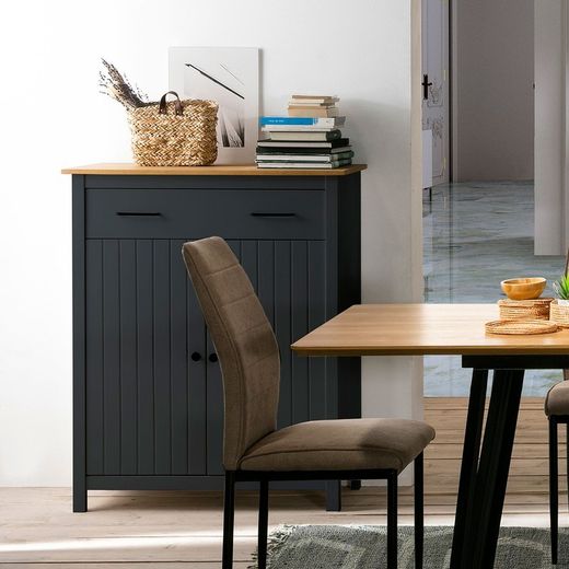 Aparador, 90 x 40 x 110 cm, de madera de pino en azul  | Colección Miranda