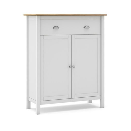 Credenza, 90 x 40 x 110 cm, in legno di pino bianco | Collezione Misti