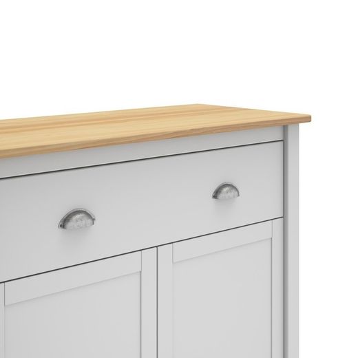 Credenza, 90 x 40 x 110 cm, in legno di pino bianco | Collezione Misti