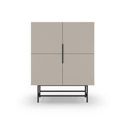 Mobile alto, 100 x 40 x 128 cm, in legno colore crema | Collezione Eldia