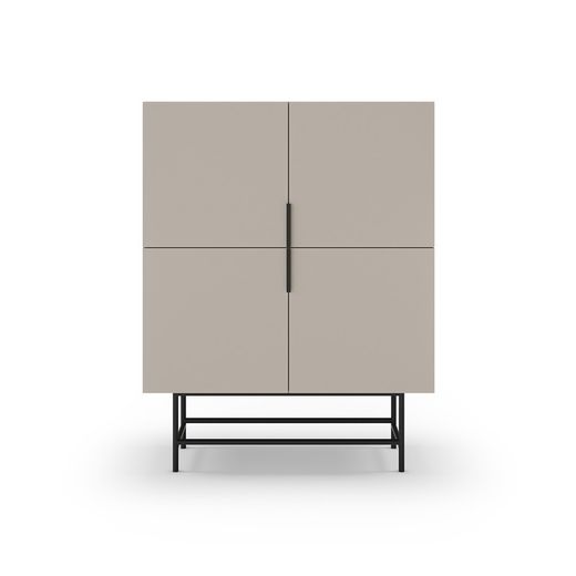 Mobile alto, 100 x 40 x 128 cm, in legno colore crema | Collezione Eldia