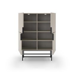 Mobile alto, 100 x 40 x 128 cm, in legno colore crema | Collezione Eldia