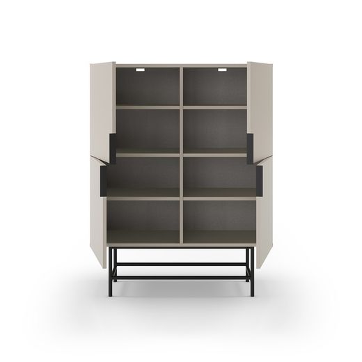 Mobile alto, 100 x 40 x 128 cm, in legno colore crema | Collezione Eldia