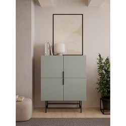 Aparador alto, 100 x 40 x 128 cm, de madera  en verde | Colección Eldia