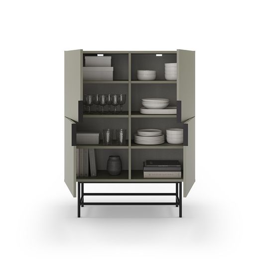 Mobile alto, 100 x 40 x 128 cm, in legno verde | Collezione Eldia