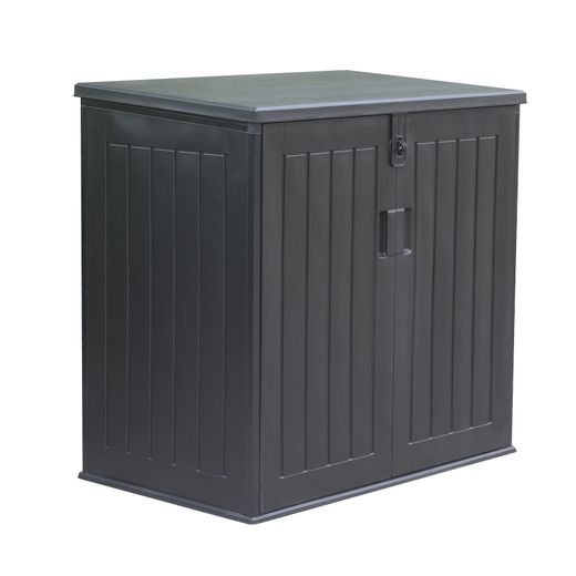 Arcón Exterior para Jardín Gardiun Soften 775L 116x71x109/112,5 cm – Baúl de Resina con Amortiguador, Suelo y Puertas, Ideal para Almacenamiento al Aire Libre