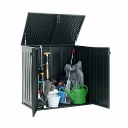 Arcón Exterior para Jardín Gardiun Soften 775L 116x71x109/112,5 cm – Baúl de Resina con Amortiguador, Suelo y Puertas, Ideal para Almacenamiento al Aire Libre