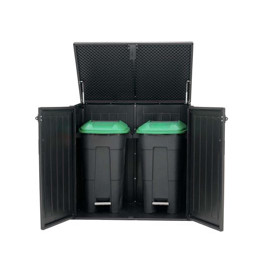 Arcón Exterior para Jardín Gardiun Soften 775L 116x71x109/112,5 cm – Baúl de Resina con Amortiguador, Suelo y Puertas, Ideal para Almacenamiento al Aire Libre