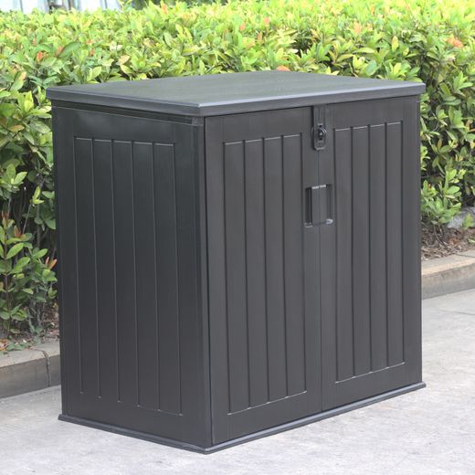 Arcón Exterior para Jardín Gardiun Soften 775L 116x71x109/112,5 cm – Baúl de Resina con Amortiguador, Suelo y Puertas, Ideal para Almacenamiento al Aire Libre