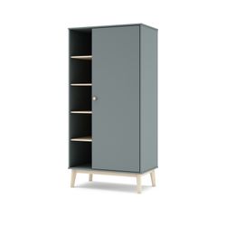 Armadio, 90 x 52 x 181 cm, in legno di pino verde e naturale | Collezione Esteban