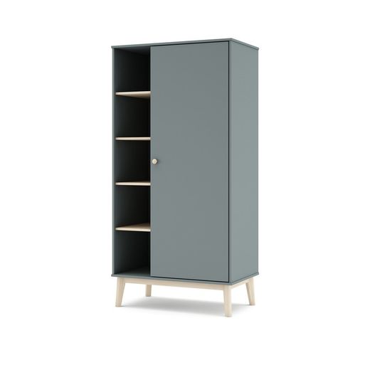 Armadio, 90 x 52 x 181 cm, in legno di pino verde e naturale | Collezione Esteban