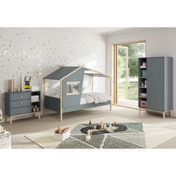 Armadio, 90 x 52 x 181 cm, in legno di pino verde e naturale | Collezione Esteban