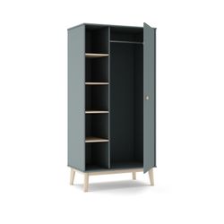 Armadio, 90 x 52 x 181 cm, in legno di pino verde e naturale | Collezione Esteban