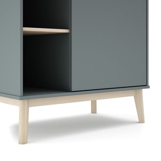 Armadio, 90 x 52 x 181 cm, in legno di pino verde e naturale | Collezione Esteban
