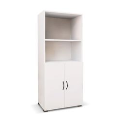 Armadio con 2 ante, 60 x 32 x 143 cm, in legno MDF bianco | Collezione Atenas